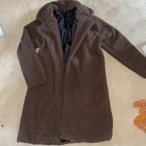 Brown Sherpa fur coat